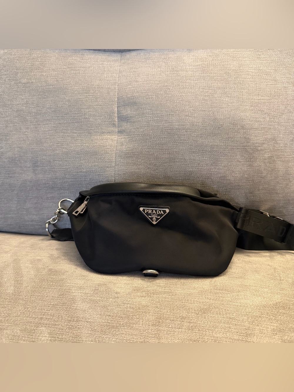Prada Re-Nylon Black Belt Bag Men